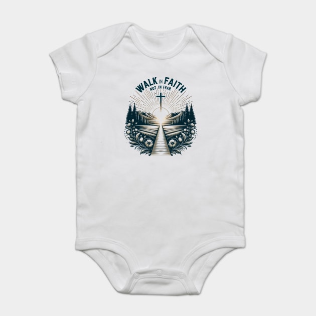 Walk in Faith Not in Fear Baby Bodysuit by Frank Ring